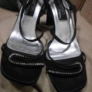 Jasmine Nights Women's high heel shoes black satin